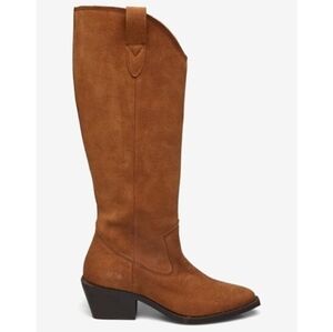 Bianco Biamona Western Boot Size 38 Suede Camel Brown High